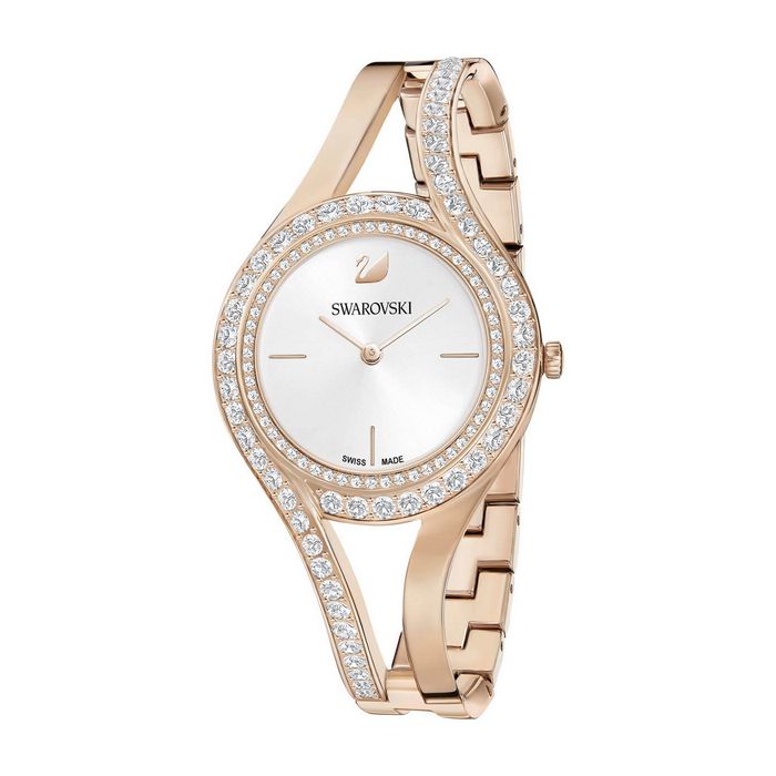 swarovski orologio eternal bracciale di metallo bianco tonalità oro champagne 5377563