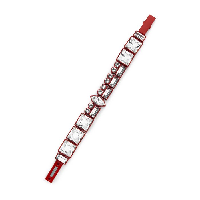 swarovski bracciale grande domino, placcatura laccata rossa 5377586