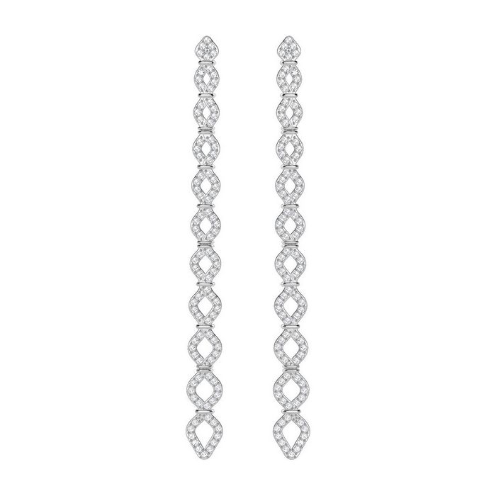 Orecchini Lace, bianco, placcatura rodio