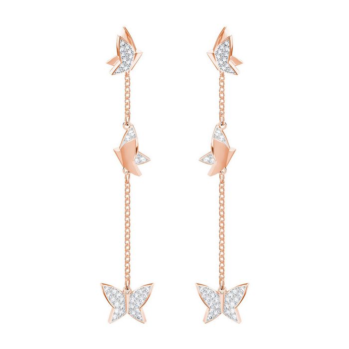 Swarovski Orecchini Lilia, bianco, placcato oro rosa