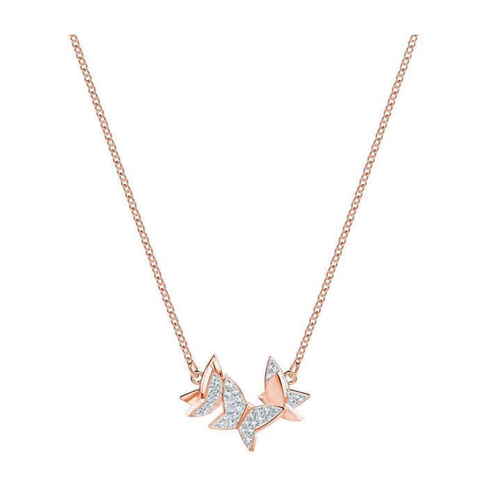 Collana Lilia, piccola, bianco, placcato oro rosa