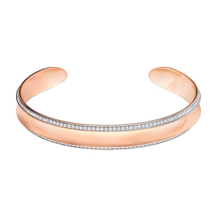 Bracciale rigido Lakeside, bianco, placcato oro rosa