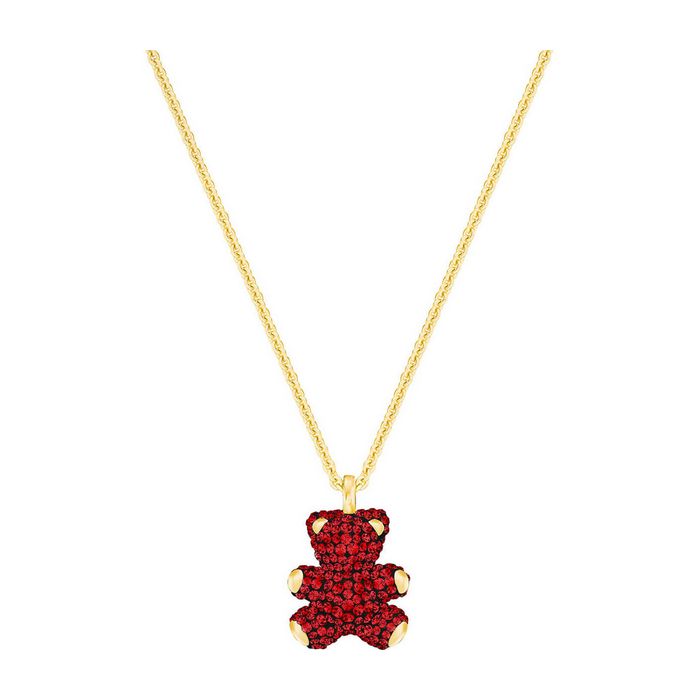 swarovski pendente teddy 3d rosso placcatura oro 5388876