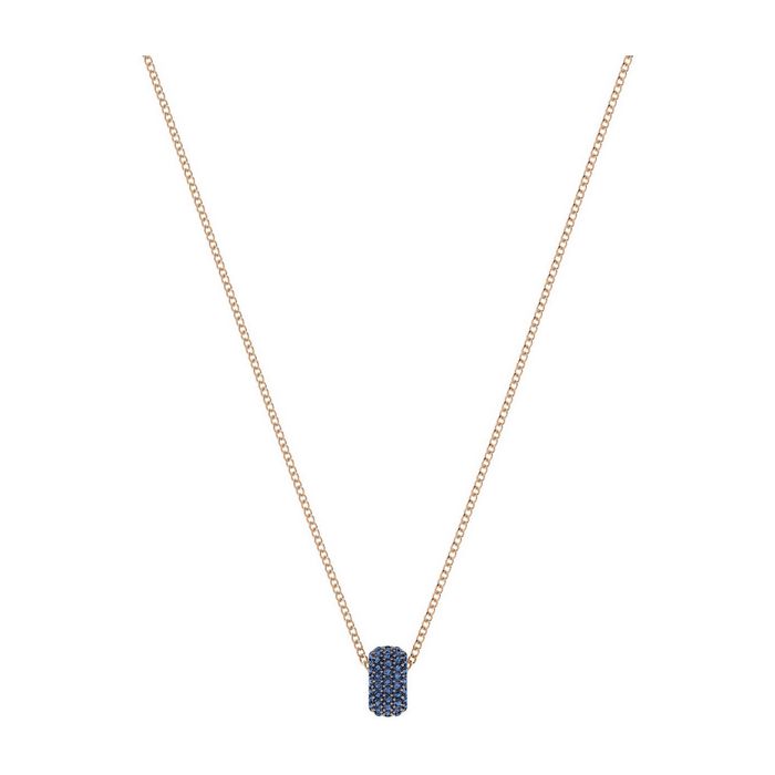 Pendente Stone Round, azzurro, placcato oro rosa