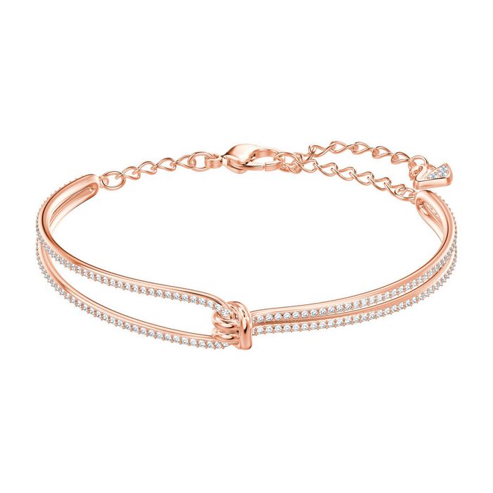 Bracciale rigido Lifelong, bianco, placcato oro rosa