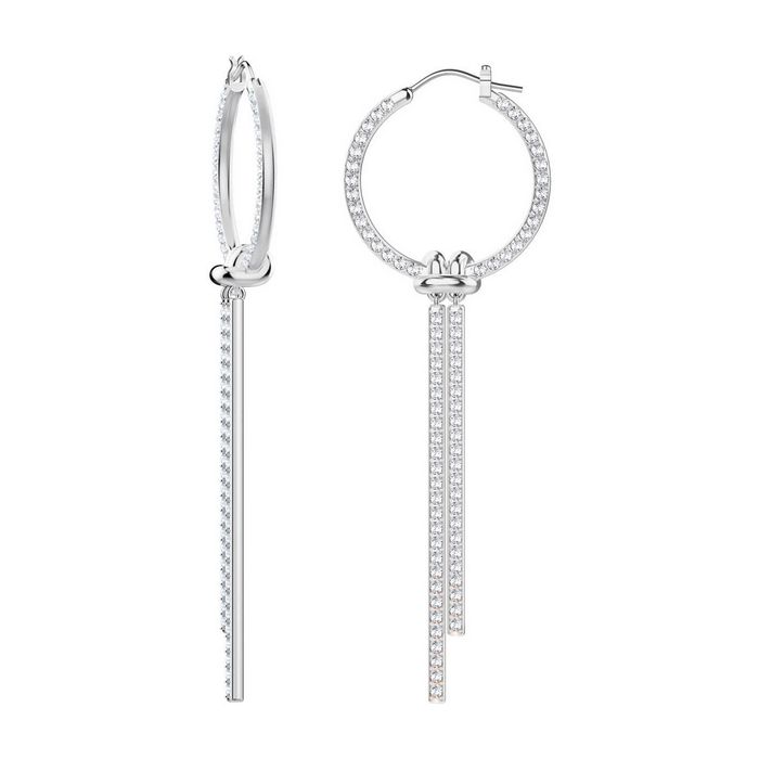 swarovski orecchini a cerchio lifelong bianco placcatura rodio 5392184