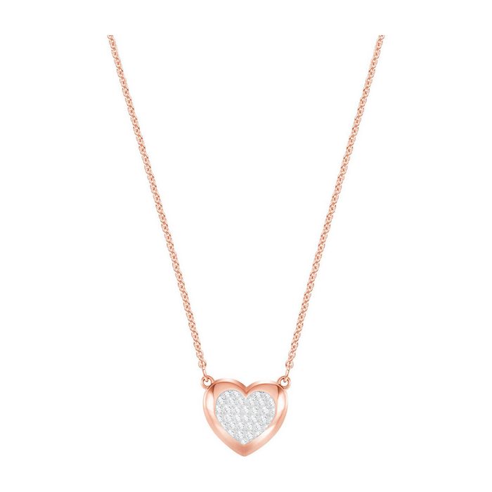 Pendente Hall Heart, bianco, placcato oro rosa