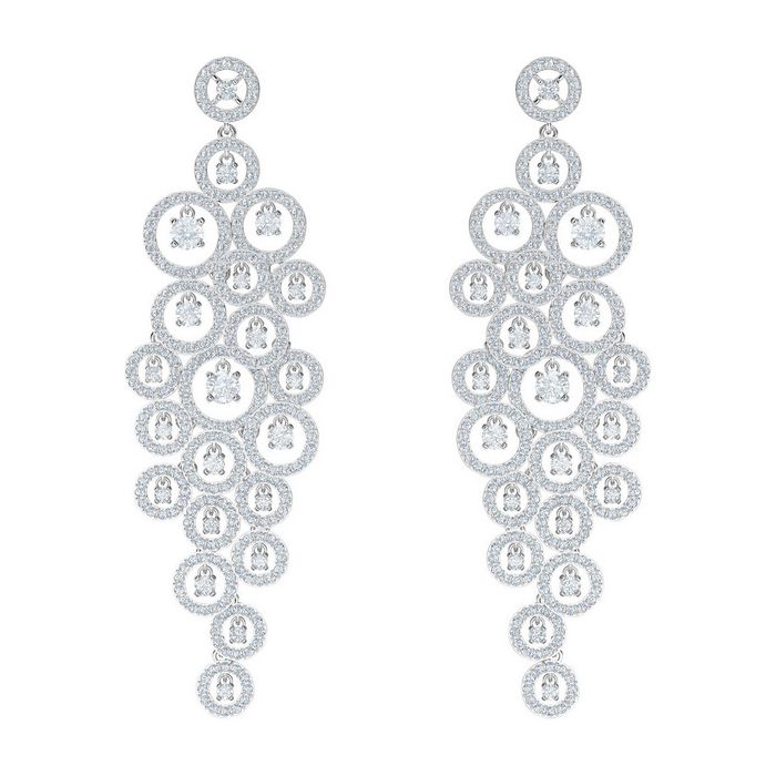 Orecchini chandelier Creativity, bianco, placcatura rodio