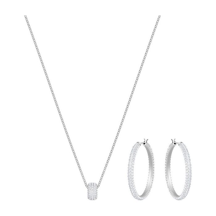 swarovski set stone bianco placcatura rodio 5408456