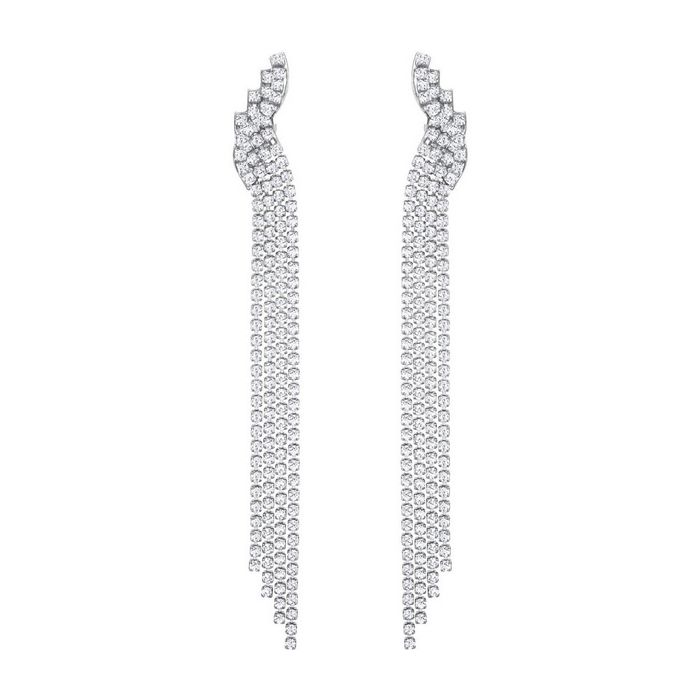 swarovski orecchini a clip fit bianco placcatura rutenio 5409450