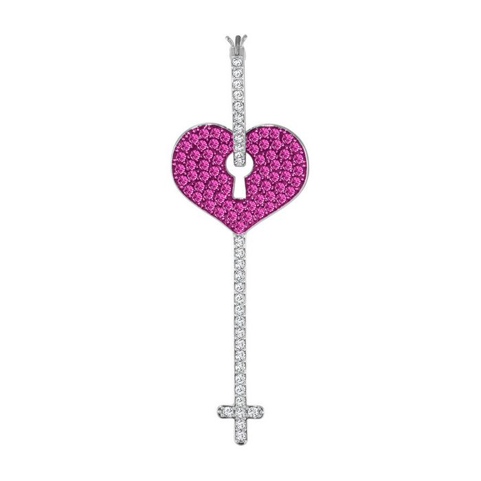 Swarovski Orecchino a buco singolo Mine, fucsia, placcatura rodio