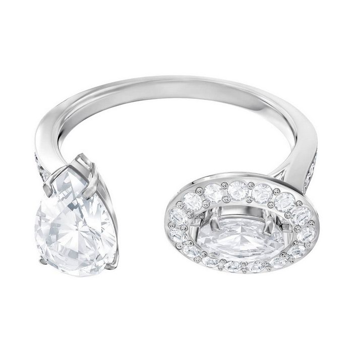 swarovski anello attract, bianco, placcatura rodio 5410292