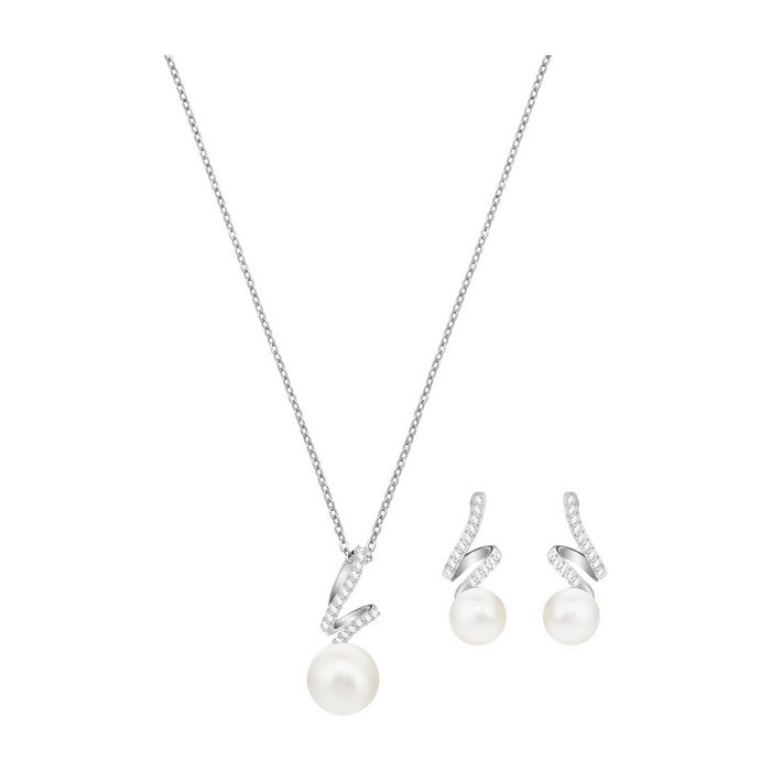 swarovski set gabriella pearl bianco placcatura rodio 5410975