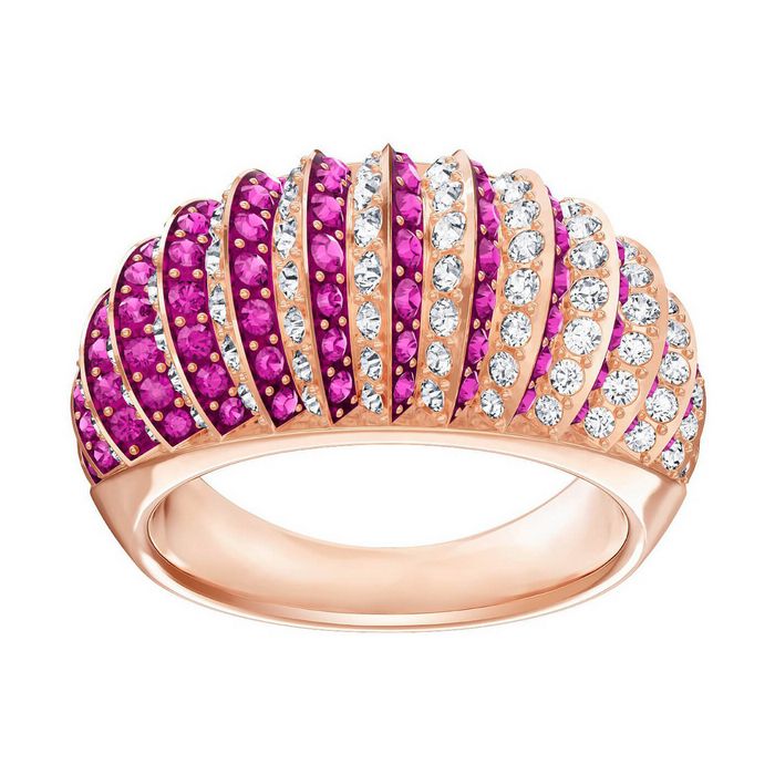 swarovski anello luxury domed rosa placcato oro rosa 5412038