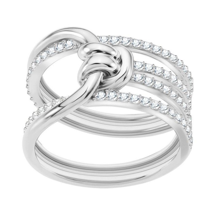 swarovski anello lifelong wide bianco placcatura rodio 5412075
