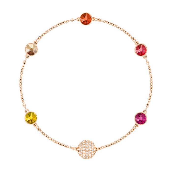 swarovski remix collection orange strand, multicolore, placcato oro rosa 5412325