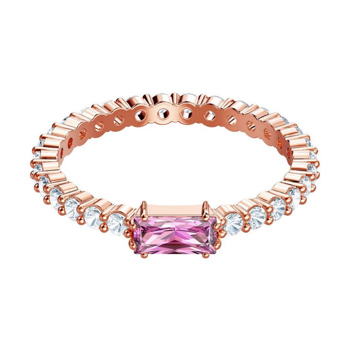 swarovski anello vittore multicolore placcato oro rosa 5414974