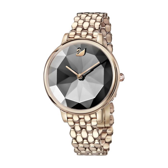 swarovski orologio crystal lake bracciale di metallo grigio scuro tonalità oro champagne 5416026
