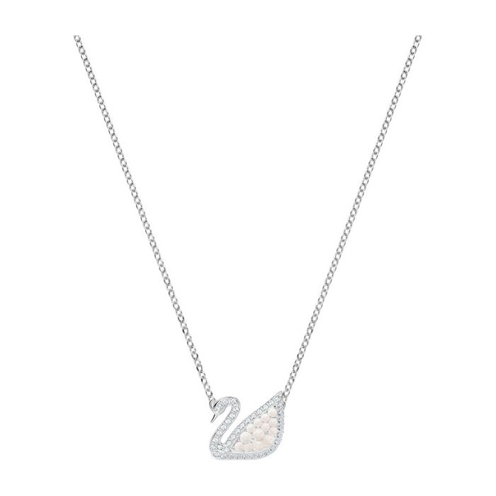 swarovski collana iconic swan bianco placcatura rodio 5416605