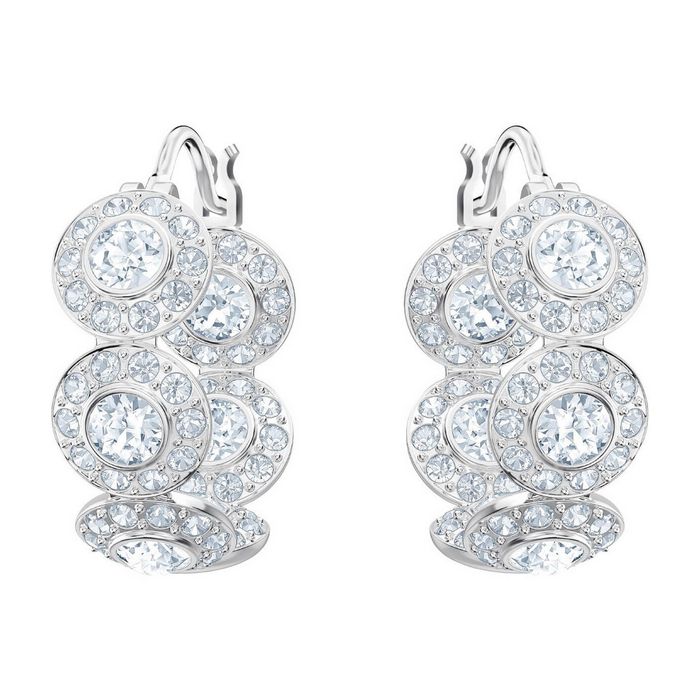 swarovski orecchini a cerchio angelic bianco placcatura rodio 5418269