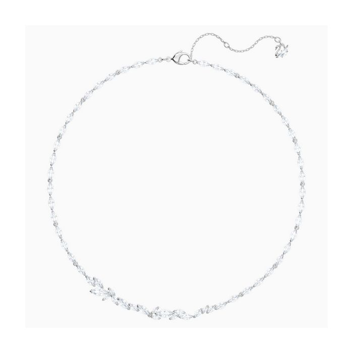 Collana Louison, bianco, placcatura rodio