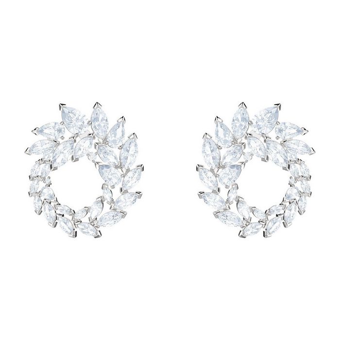 swarovski orecchini a cerchio louison bianco placcatura rodio 5419245