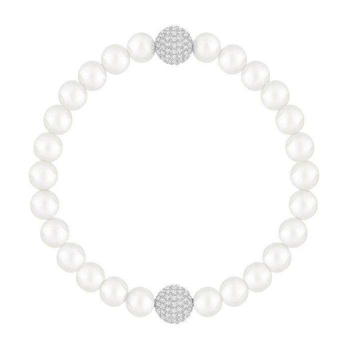 swarovski remix collection crystal pearl strand, bianco, placcatura rodio 5421433