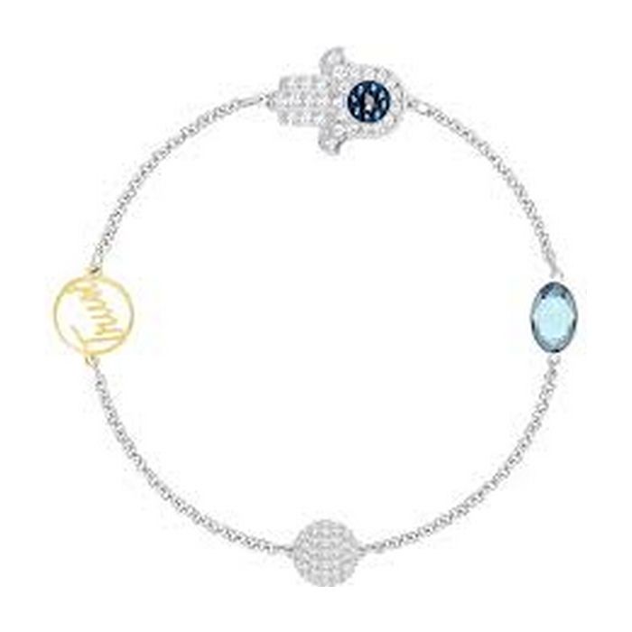 swarovski remix collection hamsa hand symbol strand azzurro placcatura mista 5421435