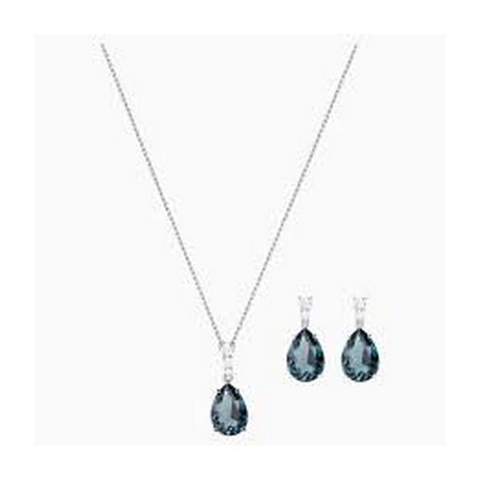 Swarovski Set Vintage, verde acqua, placcatura rodio