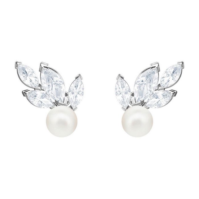 swarovski orecchini louison pearl bianco placcatura rodio 5422683