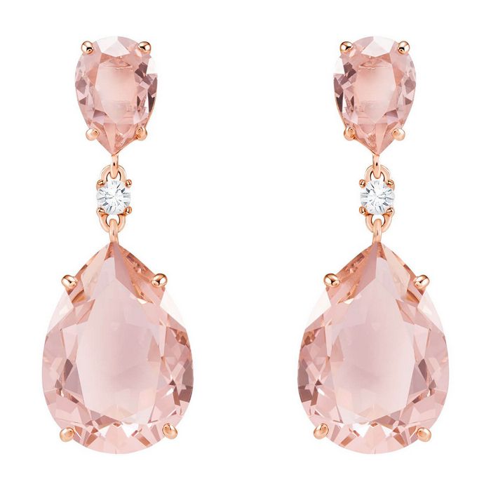 Orecchini a goccia a buco Vintage, rosa, placcato oro rosa