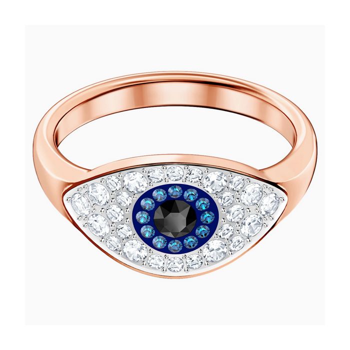 Anello Swarovski Symbolic Evil Eye, multicolore, placcato oro rosa