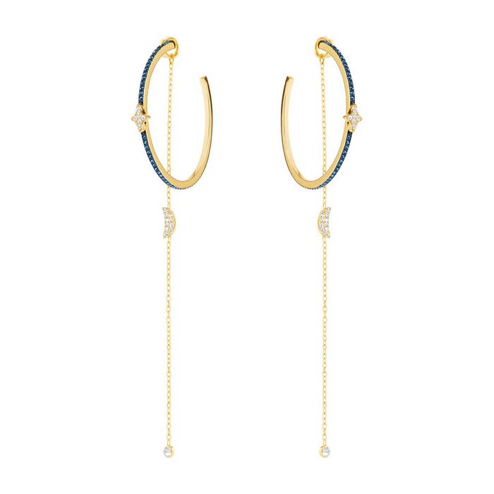 Orecchini Swarovski Symbolic Moon, verde acqua, placcatura mista