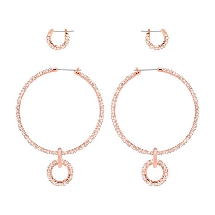 Set Orecchini a buco Stone, rosa, placcato oro rosa