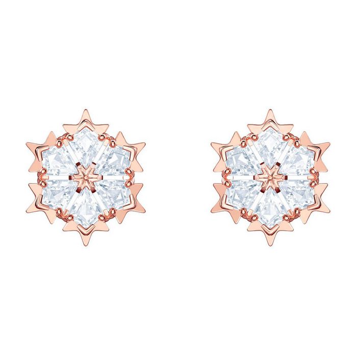 Orecchini Magic, bianco, placcato oro rosa