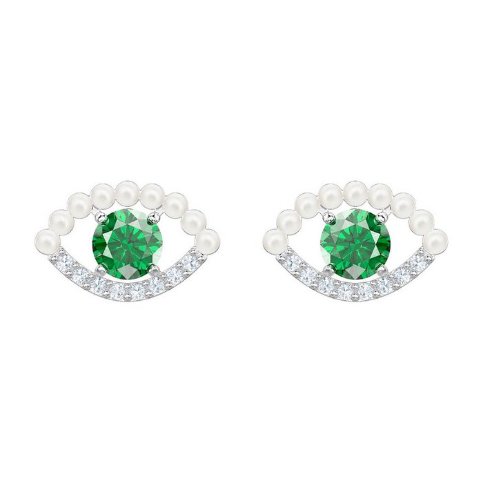 swarovski orecchini luckily verde placcatura rodio 5429738