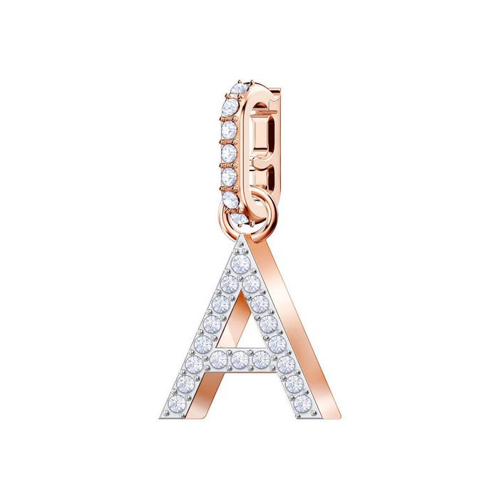 Swarovski Remix Collection Charm A, bianco, placcato oro rosa