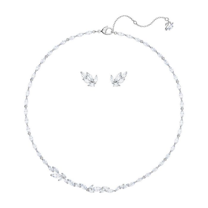 swarovski set louison, medio, bianco, placcatura rodio 5435164