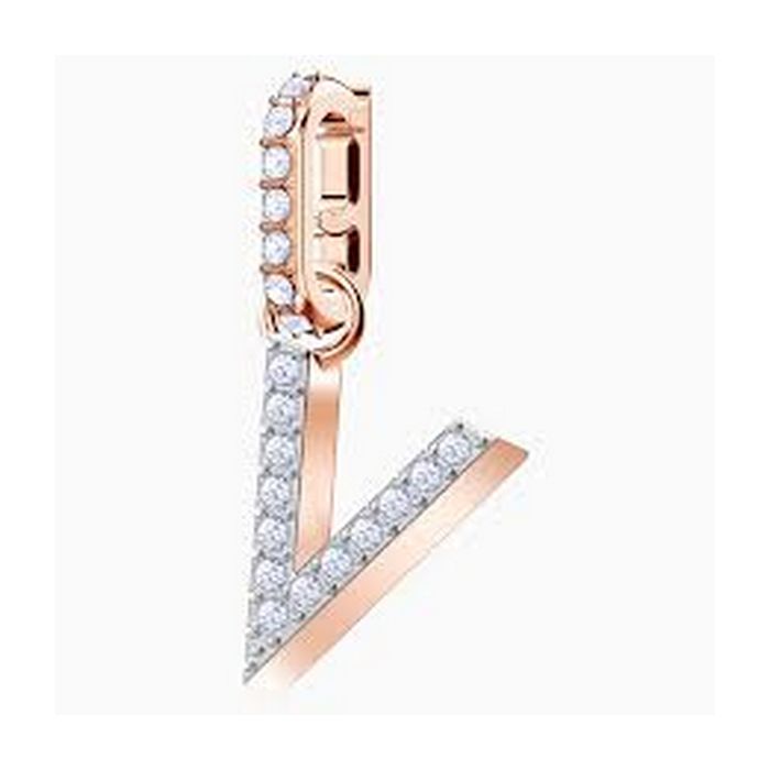 Swarovski Remix Collection Charm V, bianco, placcato oro rosa