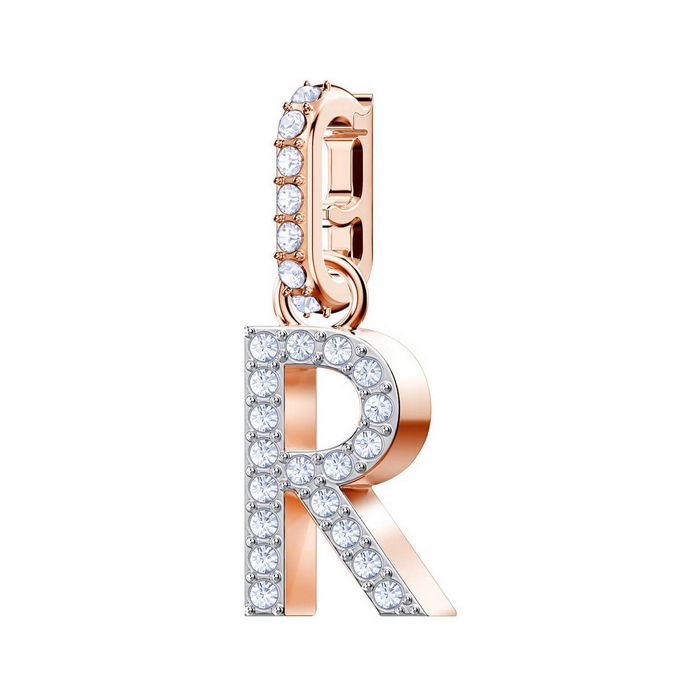 Swarovski Remix Collection Charm R, bianco, placcato oro rosa