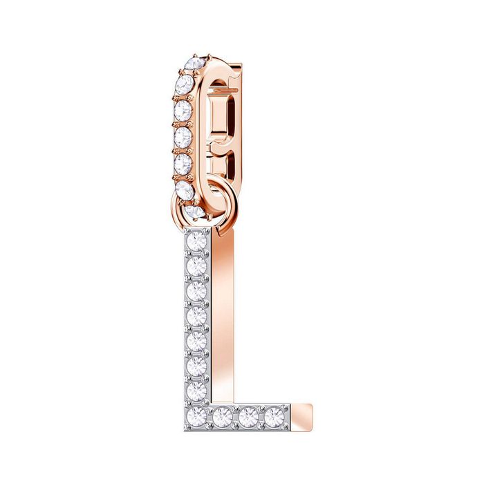 swarovski remix collection charm l bianco placcato oro rosa 5437618