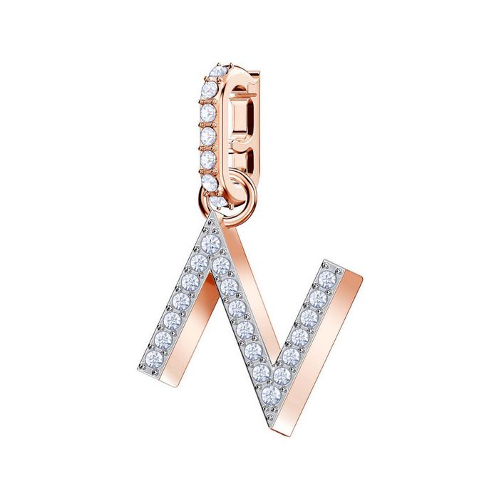 Swarovski Remix Collection Charm N, bianco, placcato oro rosa