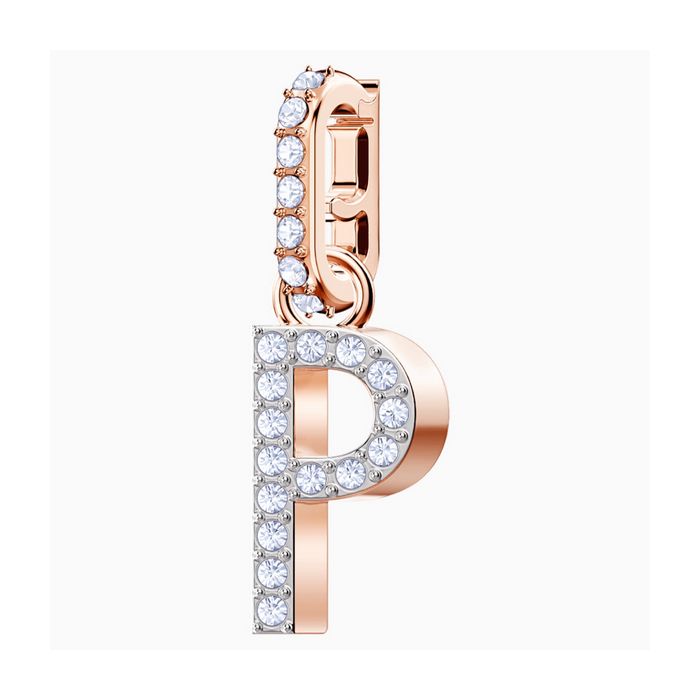 Swarovski Remix Collection Charm P, bianco, placcato oro rosa