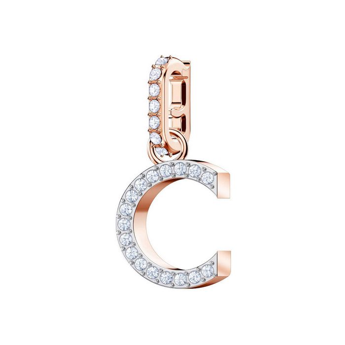 Swarovski Remix Collection Charm C, bianco, placcato oro rosa