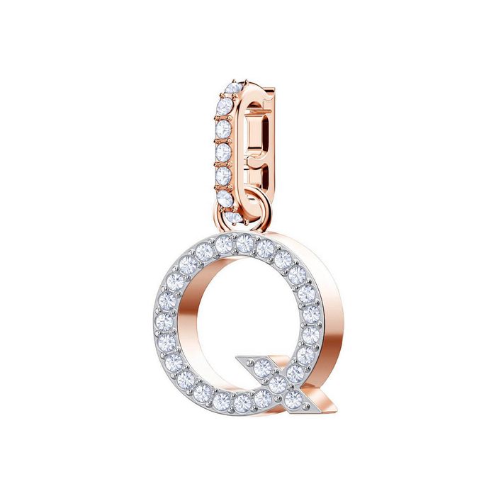 Swarovski Remix Collection Charm Q, bianco, placcato oro rosa