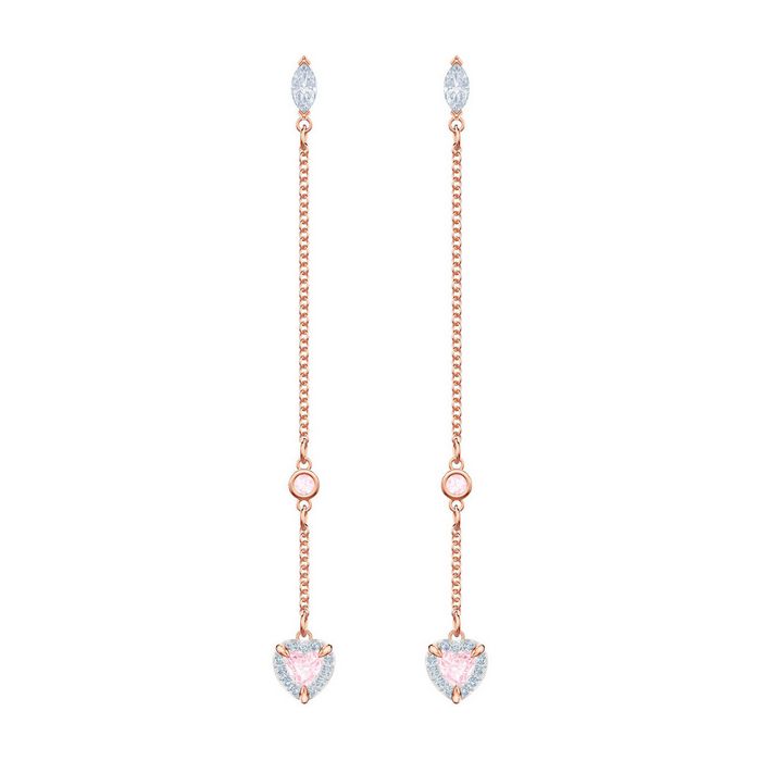 swarovski orecchini one multicolore placcato oro rosa 5439316