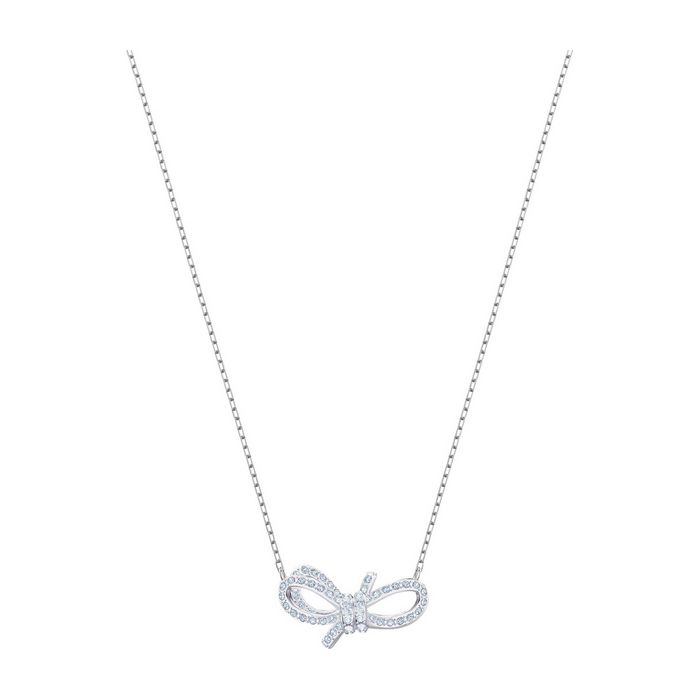 Collana Lifelong Bow, bianco, placcatura rodio