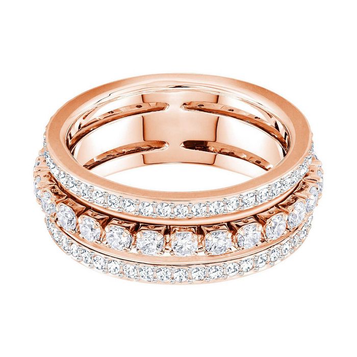 swarovski anello further bianco placcato oro rosa 5441195