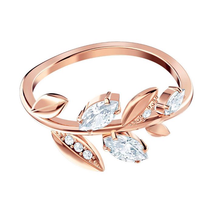 swarovski anello mayfly bianco placcato oro rosa 5441198