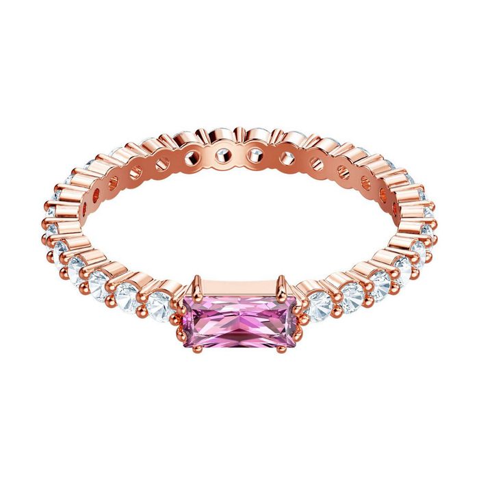 swarovski anello vittore multicolore placcato oro rosa 5441201